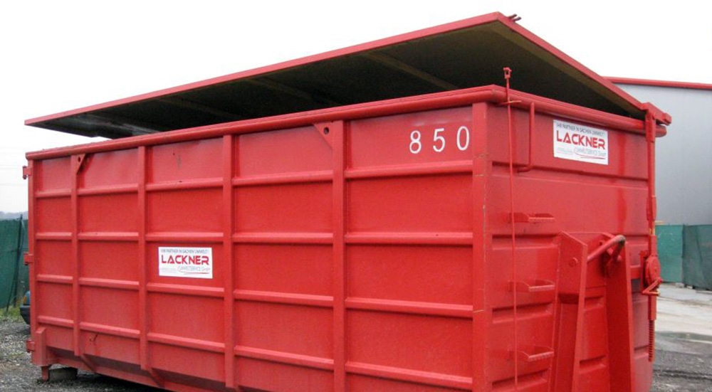 Mittelgroßer Container von Lackner, geschlossen, 31 m³